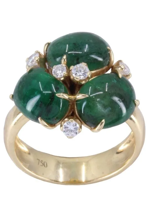 Bague Or jaune Diamants Verre sold by 58 Facettes product image thumbnail 3