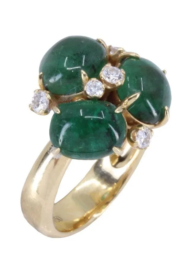 Bague Or jaune Diamants Verre sold by 58 Facettes product image thumbnail 4