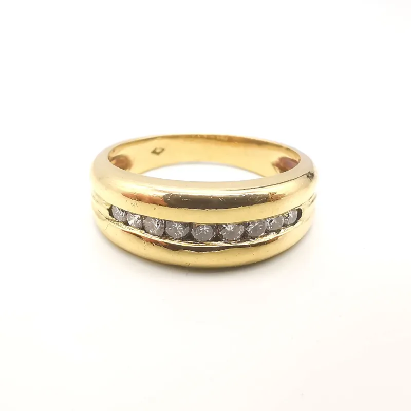 Bague en or jaune et 9 diamants sold by 58 Facettes