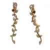 Boucles d'oreilles pendantes en or jaune et rose avec diamants sold by 58 Facettes