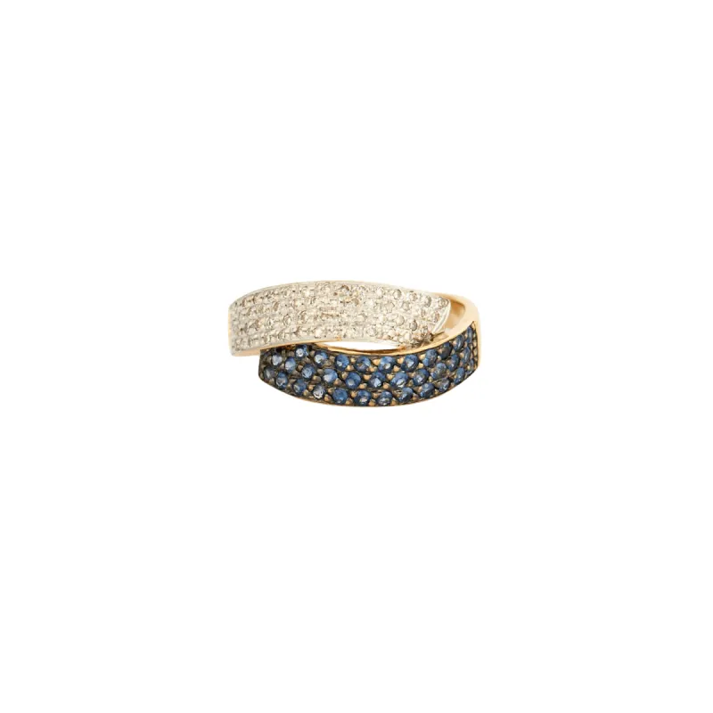 Bague or jaune, saphir et diamants sold by 58 Facettes