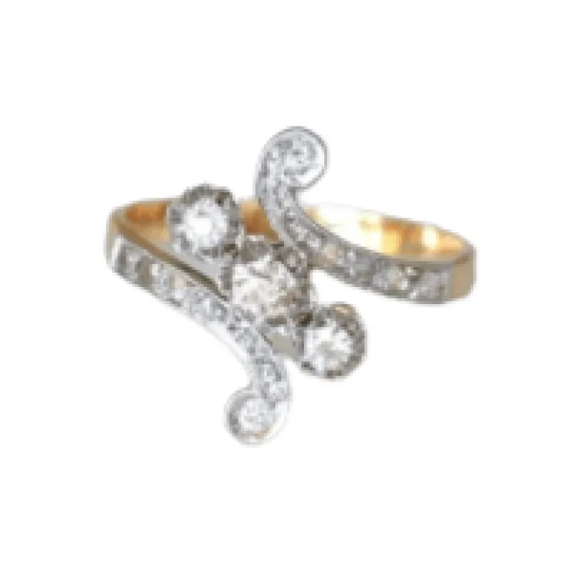 Bague Toi et Moi Diamants sur Or rose sold by 58 Facettes