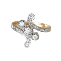 Bague Toi et Moi Diamants sur Or rose sold by 58 Facettes