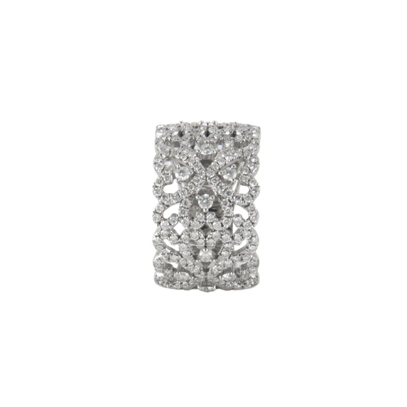 Bague bandeau or blanc et diamants sold by 58 Facettes