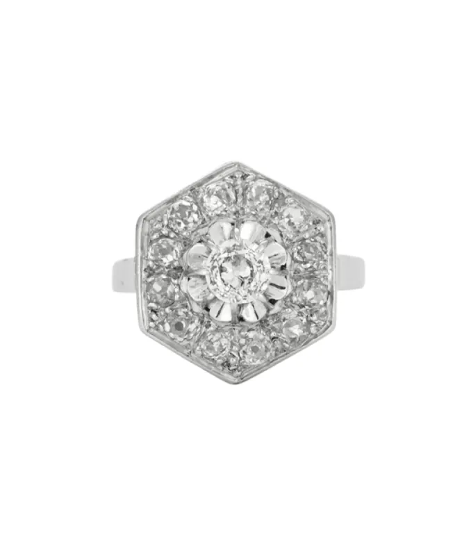 Bague en or gris et diamants sold by 58 Facettes