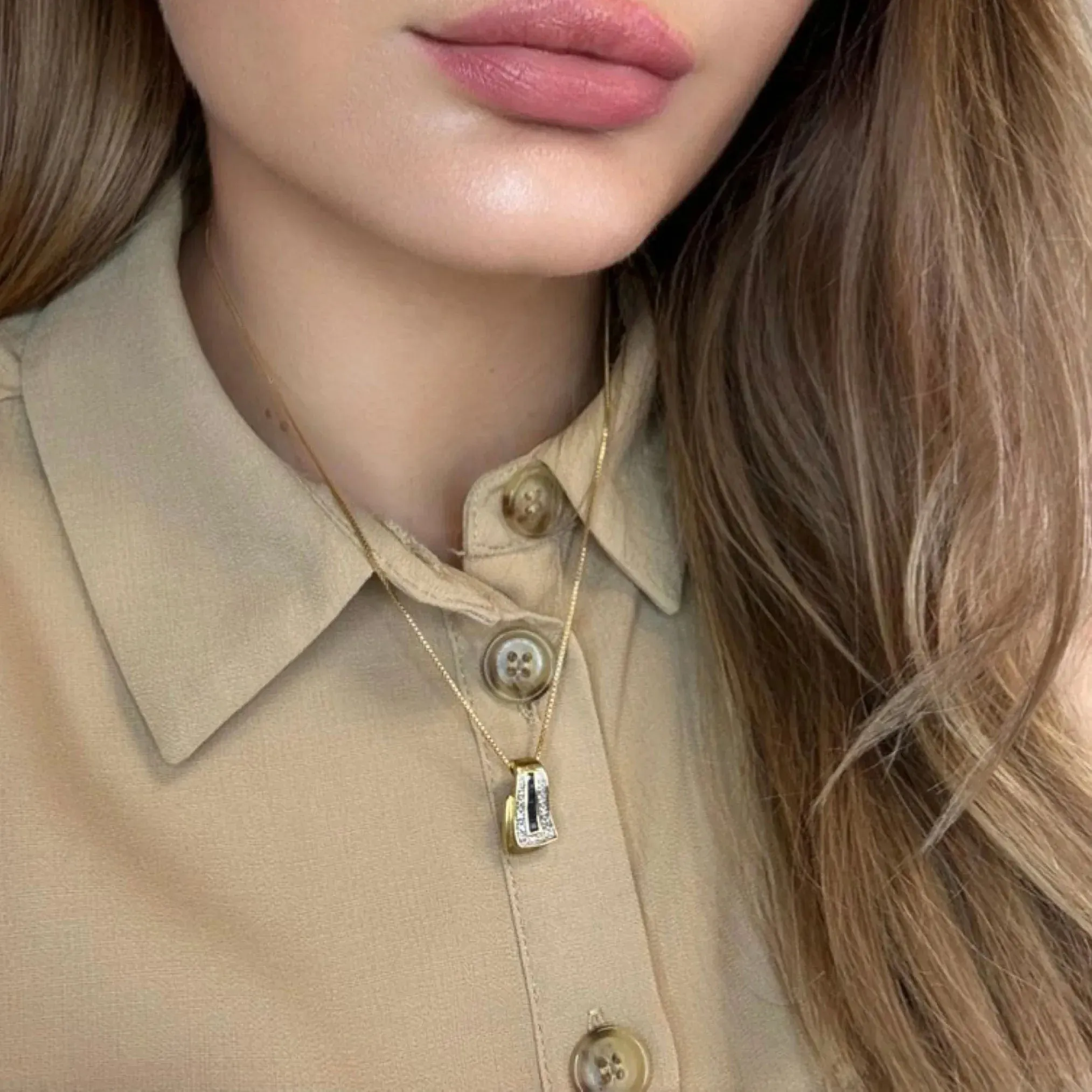 Pendentif or jaune diamants et topazes sold by 58 Facettes product image thumbnail 2