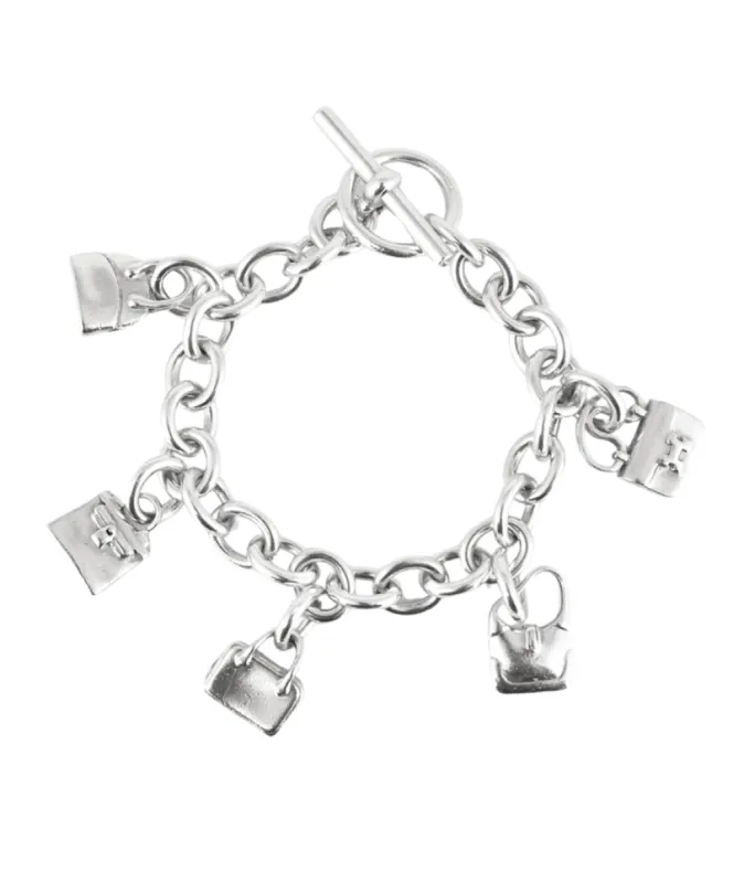 HERMES - Bracelet en argent avec charms sold by 58 Facettes