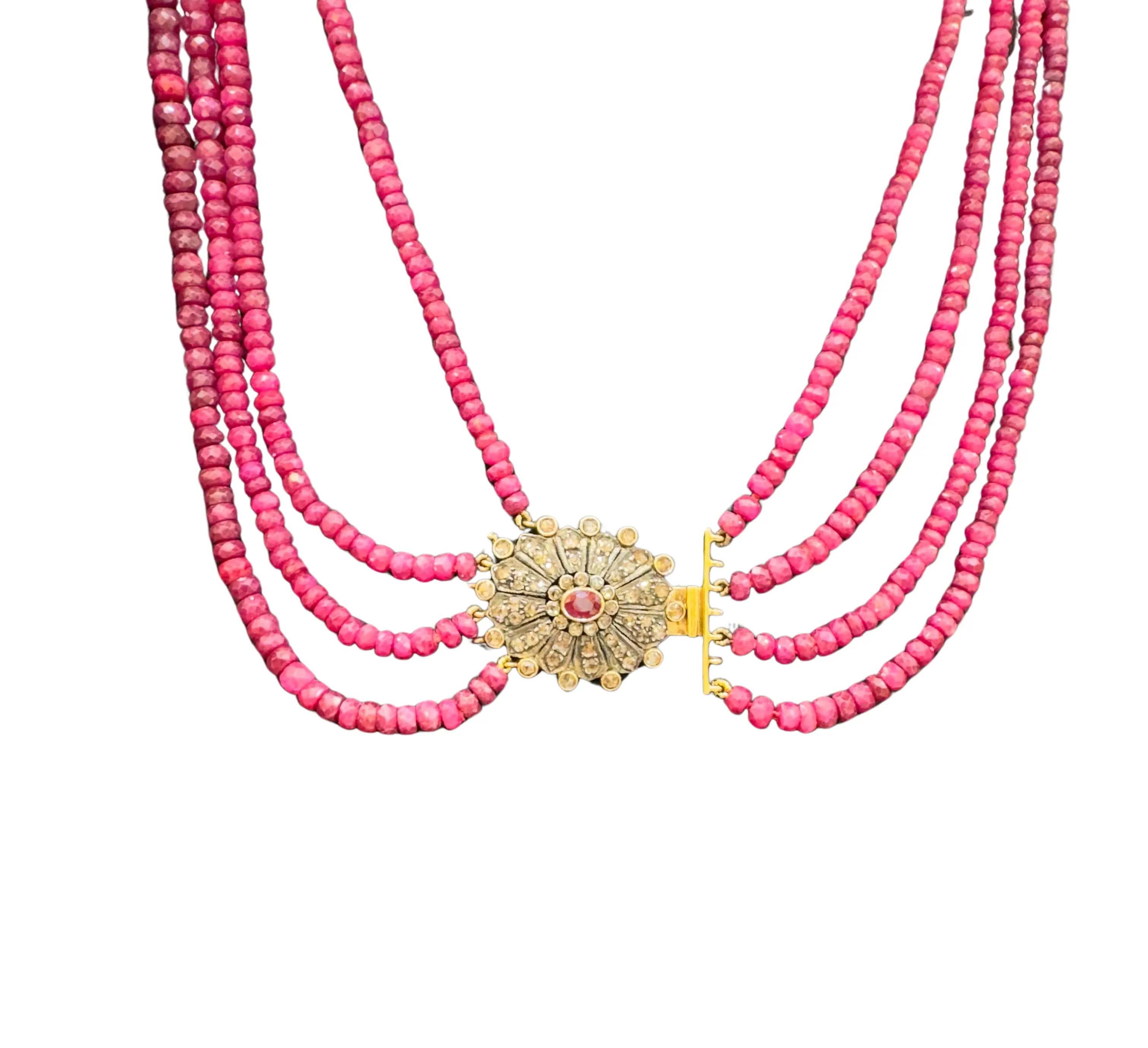 Collier ancien 4 rangs perles de rubis sold by 58 Facettes
