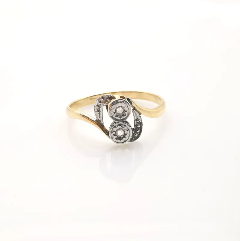 Bague Or jaune Platine et Diamants sold by 58 Facettes