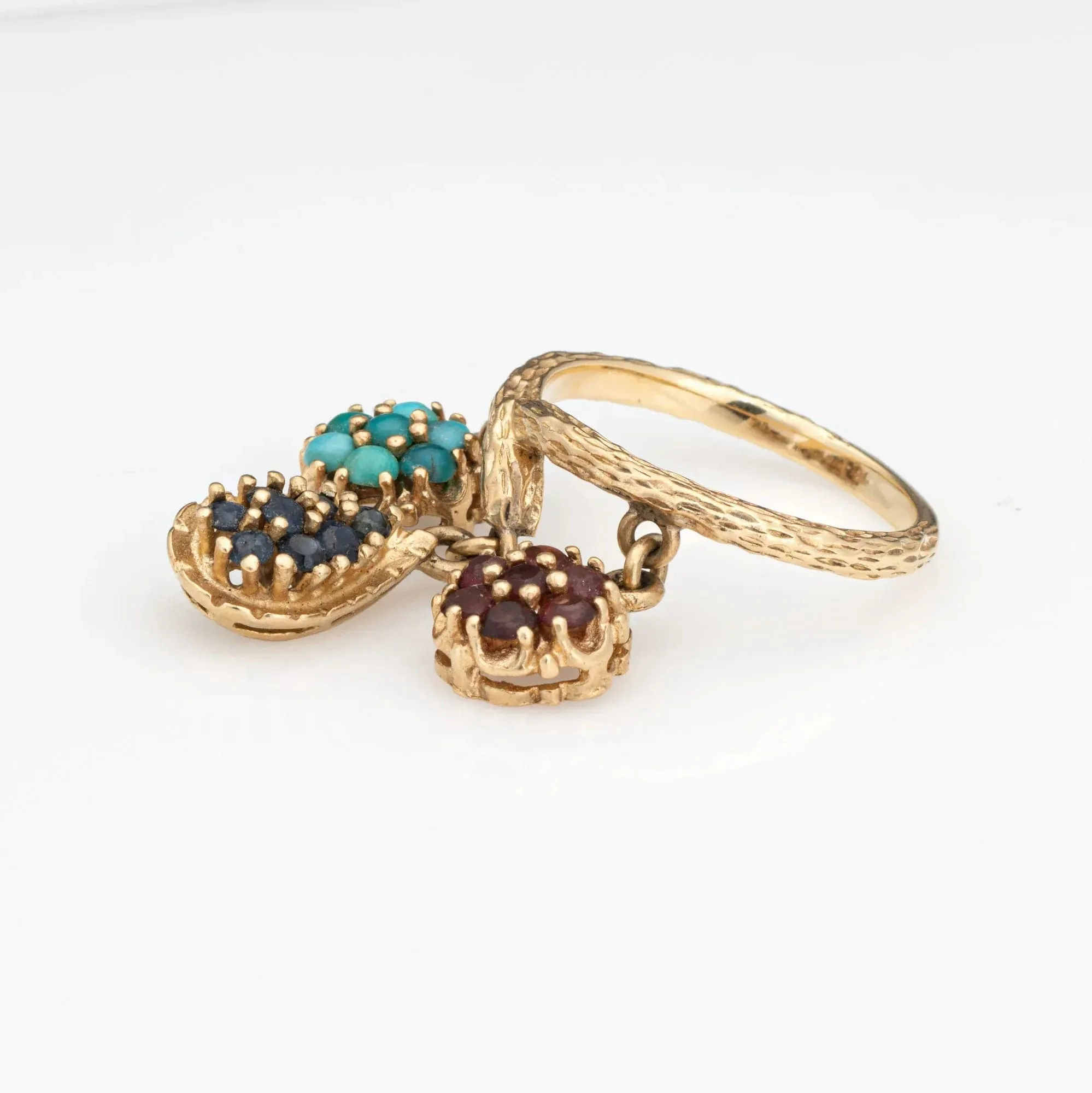 Bague de charme vintage des années 60 Turquoise Rubis Grenat sold by 58 Facettes product image thumbnail 4