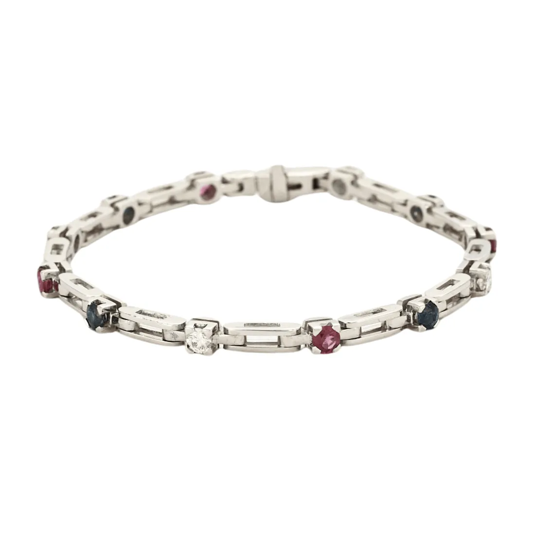 Bracelet Diamants Saphirs Rubis sold by 58 Facettes