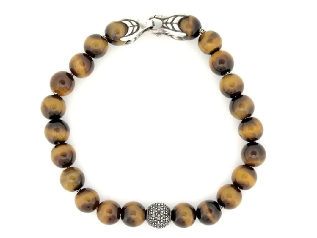bracelet DAVID YURMAN spiritual beads oeil de tigre & diamants sold by 58 Facettes