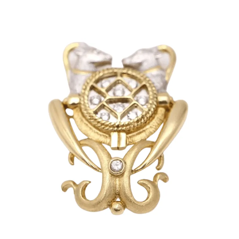 Pendentif Chèvres 2 Ors Diamants made by 58 Facettes