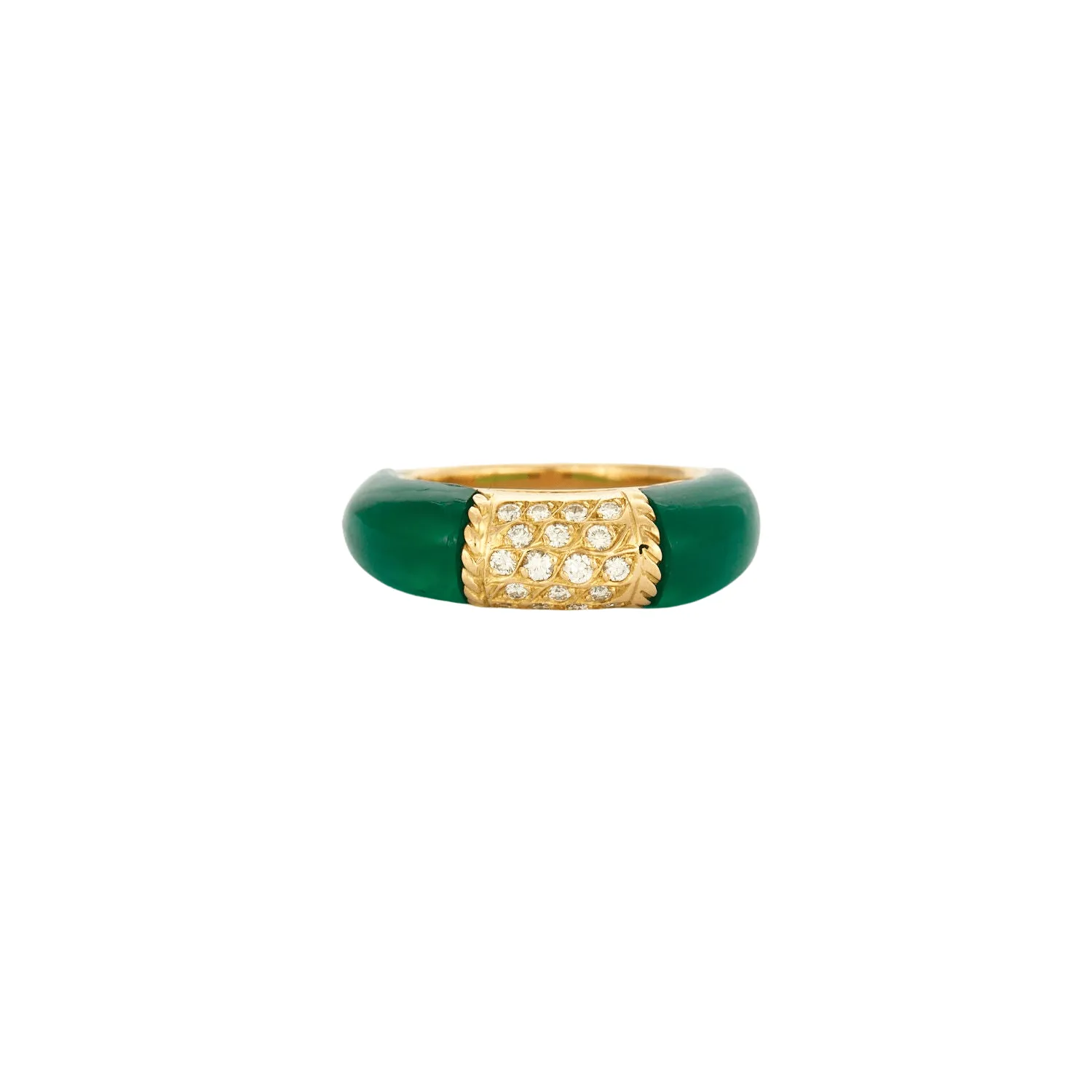 Bague jonc agate diamants sold by 58 Facettes