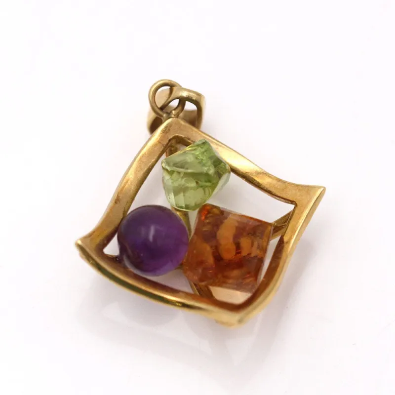 Pendentif Or jaune Améthyste Citrine Péridot sold by 58 Facettes