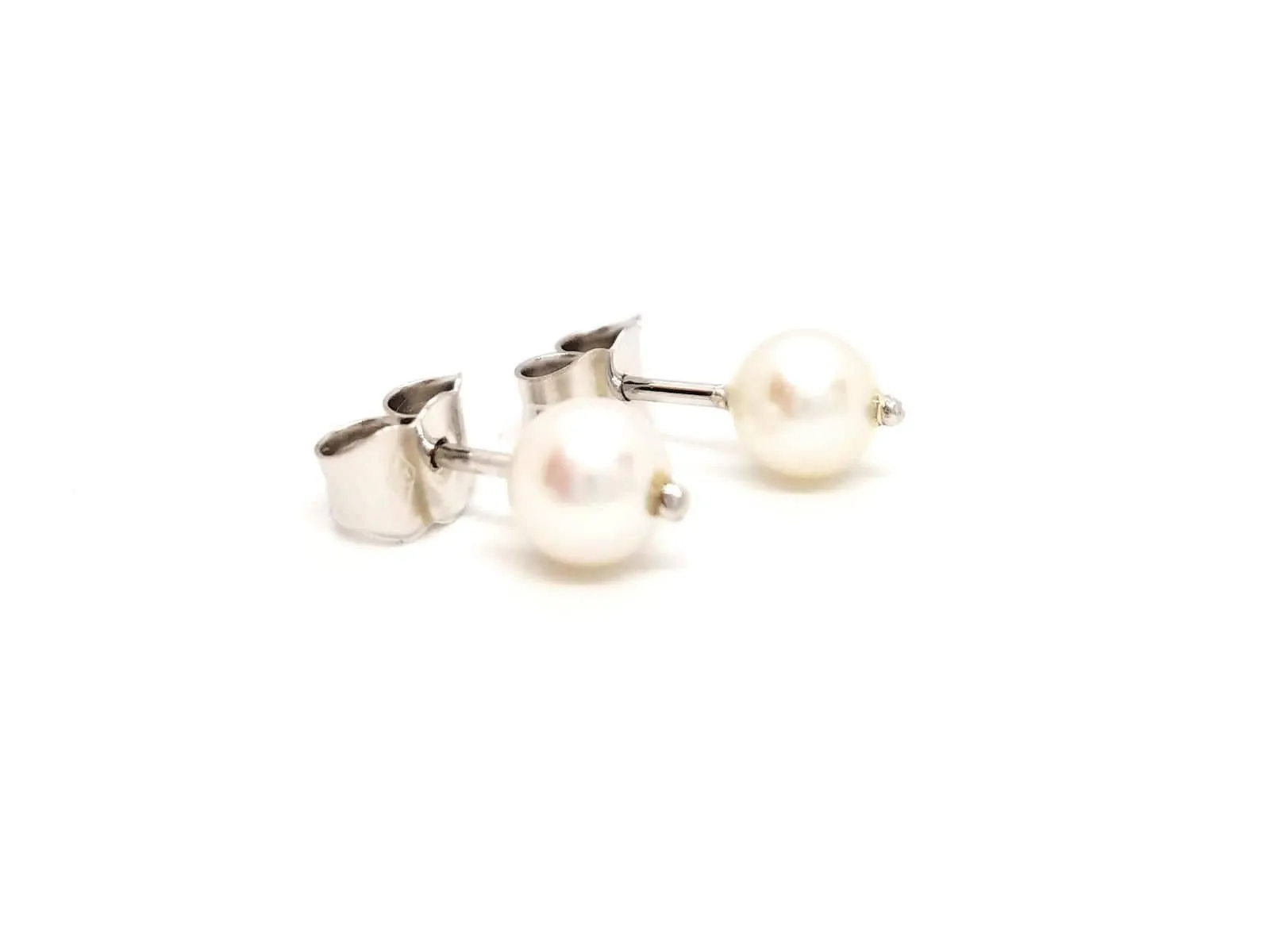 Boucles d'oreilles Puces Or blanc Perle sold by 58 Facettes product image thumbnail 5