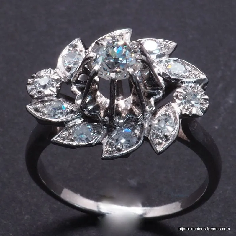 Bague marguerite Or blanc Diamants sold by 58 Facettes product image thumbnail 2