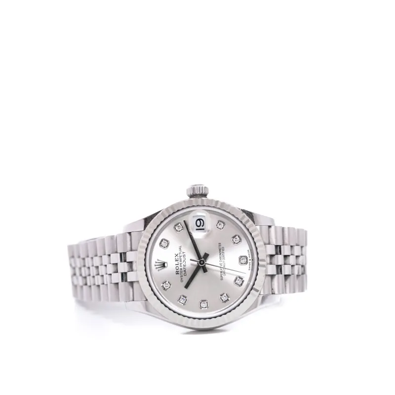 ROLEX - Montre oyster perpetual datejust or gris, acier et diamant argenté made by 58 Facettes