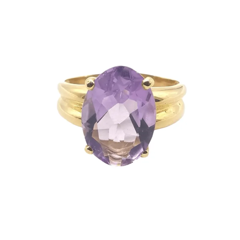 Bague or jaune et améthyste sold by 58 Facettes