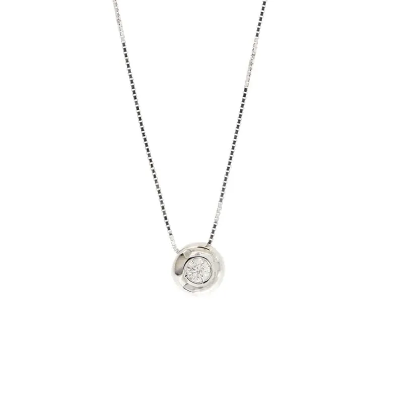 Collier or blanc avec diamant de 0,15 ct sold by 58 Facettes
