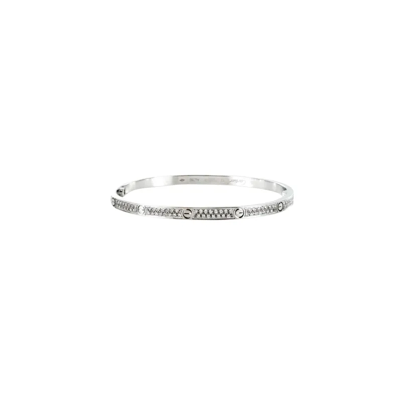 CARTIER - Bracelet love or blanc pavé diamants sold by 58 Facettes