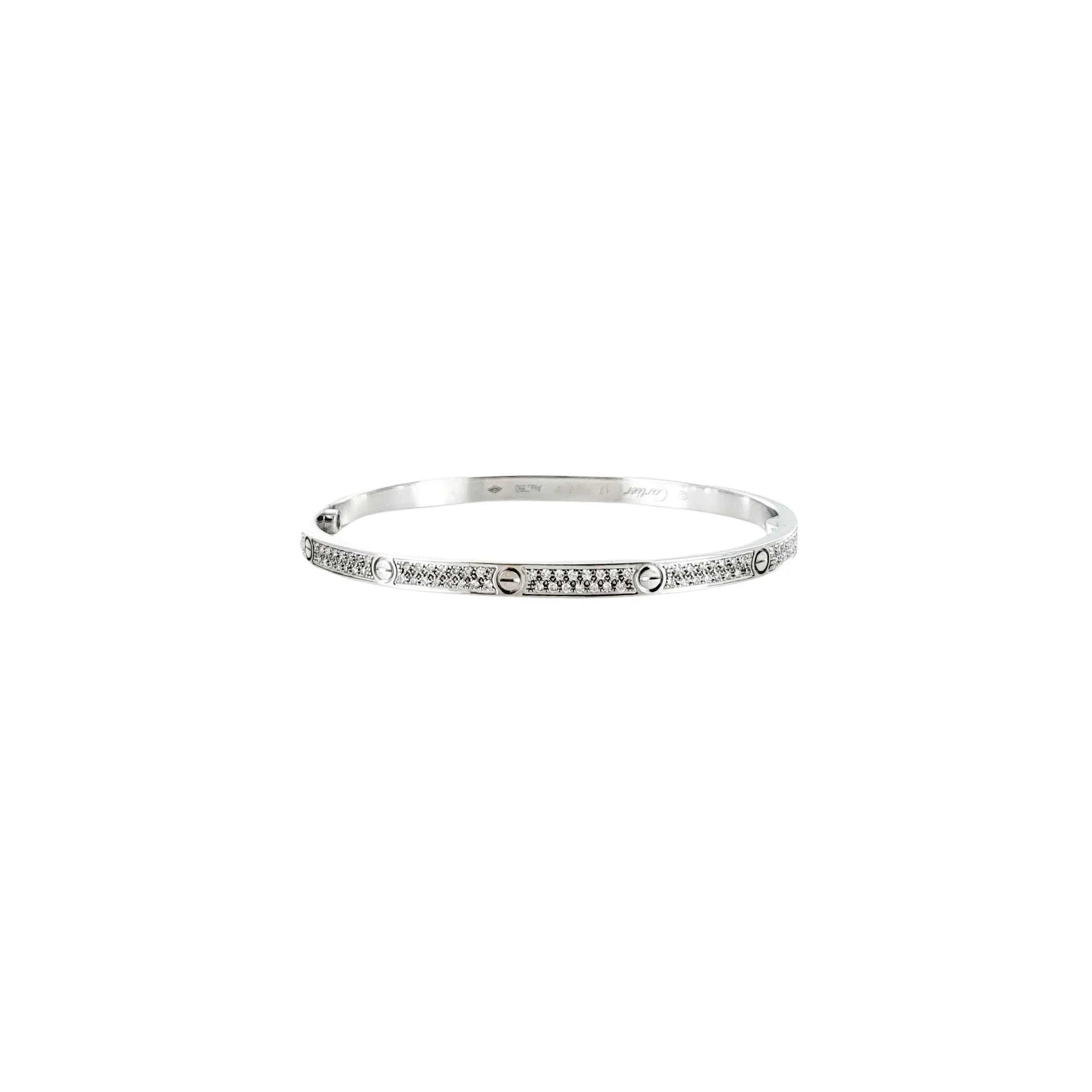 CARTIER - Bracelet love or blanc pavé diamants sold by 58 Facettes