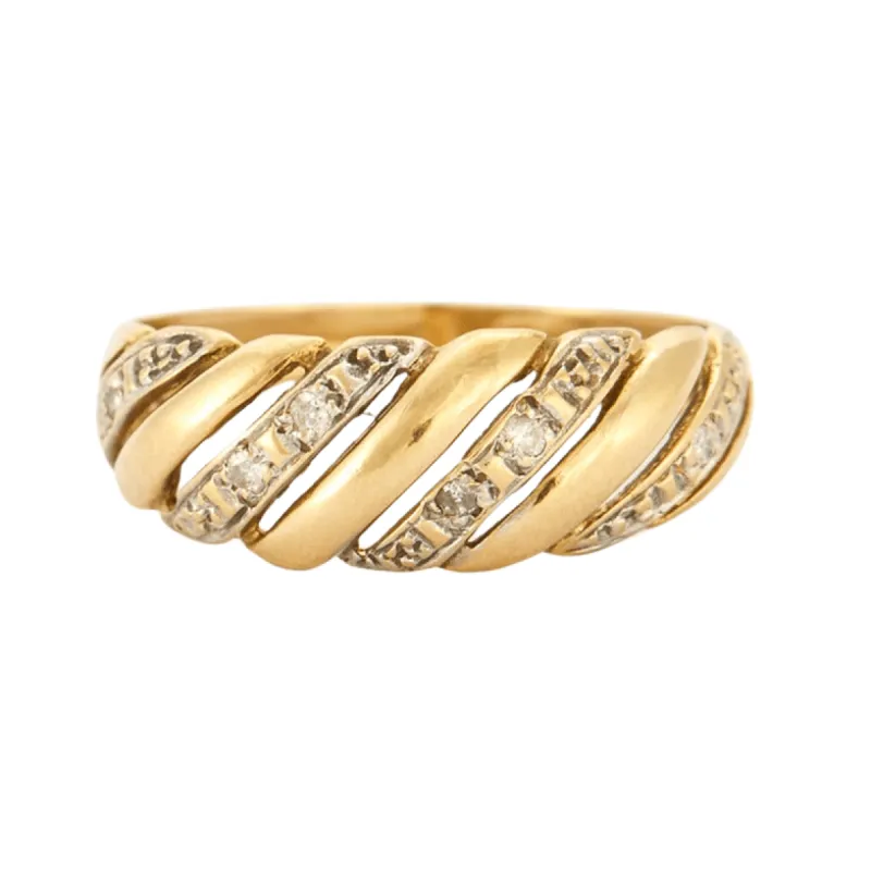 Bague or jaune et diamants sold by 58 Facettes