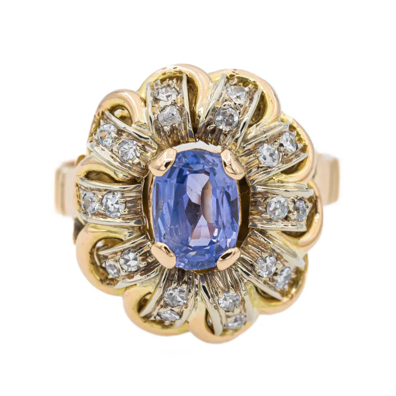 Bague Pompadour Or rose Saphir sold by 58 Facettes