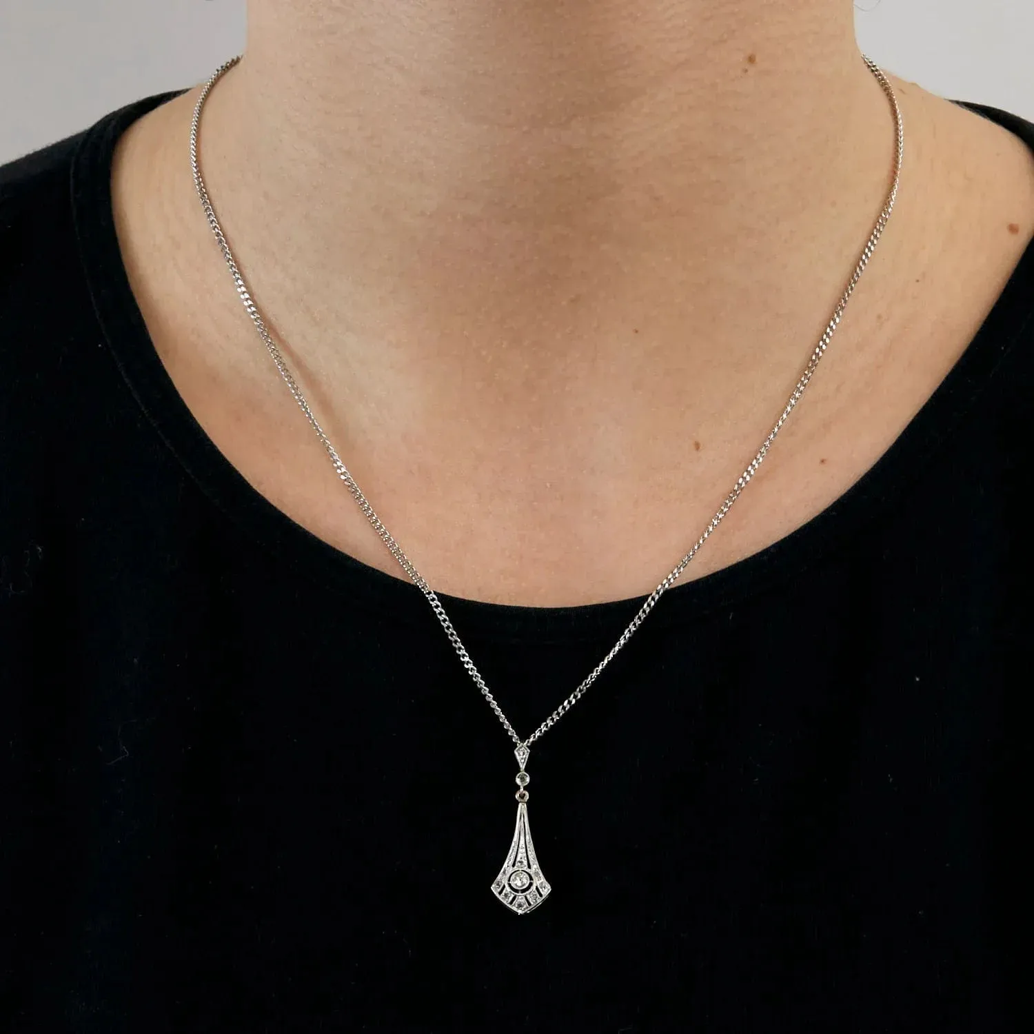 PENDENTIF ART DECO DIAMANTS sold by 58 Facettes product image thumbnail 2