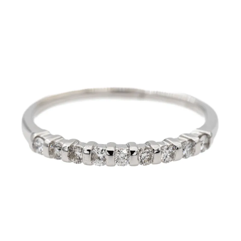 Bague Demi alliance Or blanc Diamant sold by 58 Facettes