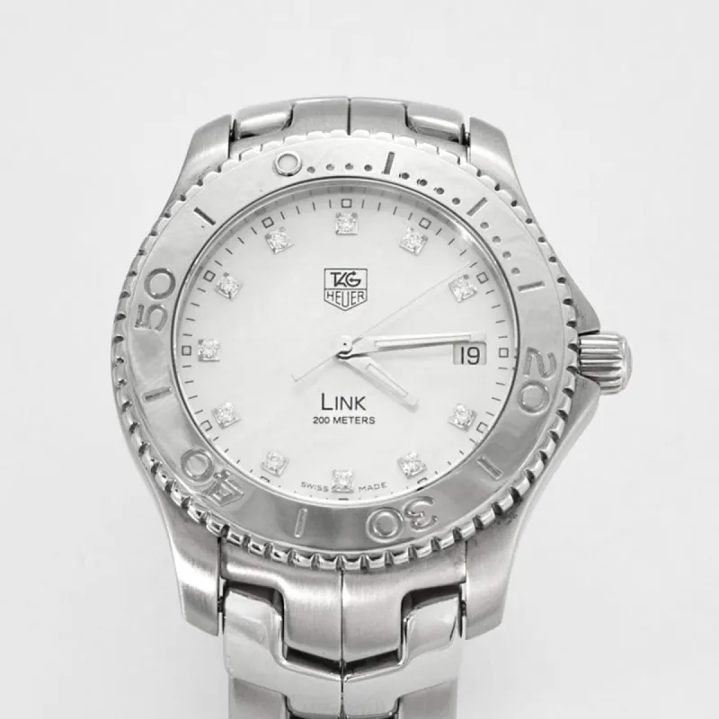 TAG HEUER - Link - Acier et diamants sur fond nacre sold by 58 Facettes