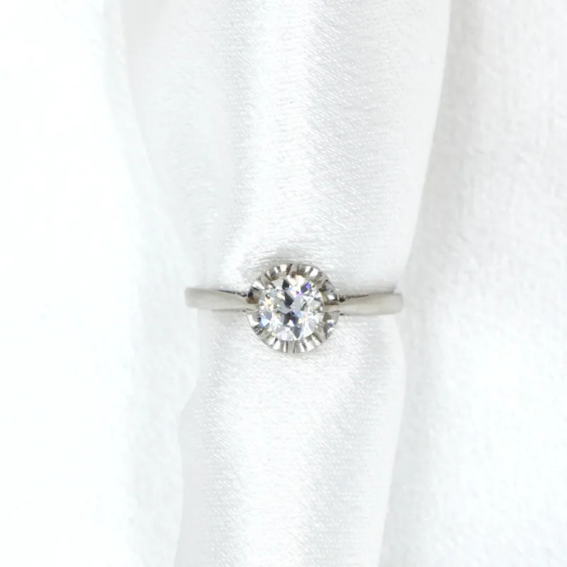 Bague solitaire ancien Platine et diamants sold by 58 Facettes