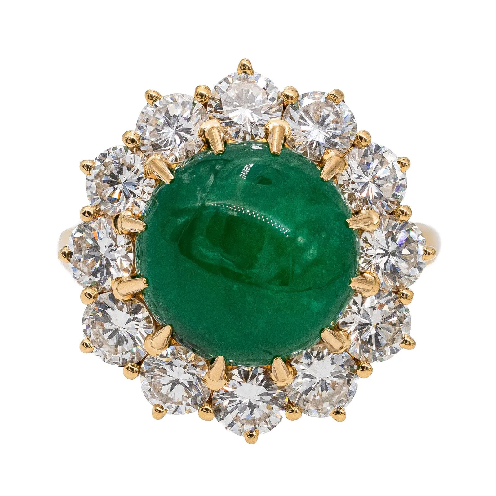 Bague Marguerite Or jaune Emeraude sold by 58 Facettes