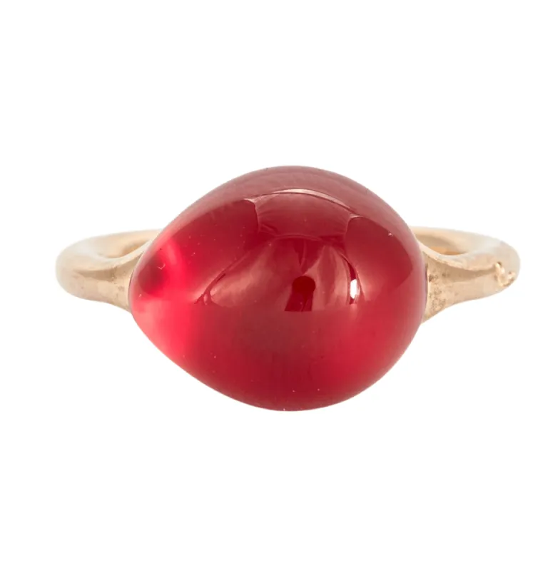 POMELLATO - Rouge Passion - Bague en rose et rubis de synthèse sold by 58 Facettes
