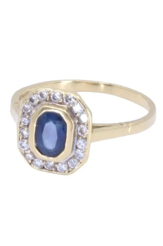 Bague Margueritte Or jaune Saphir Diamants sold by 58 Facettes