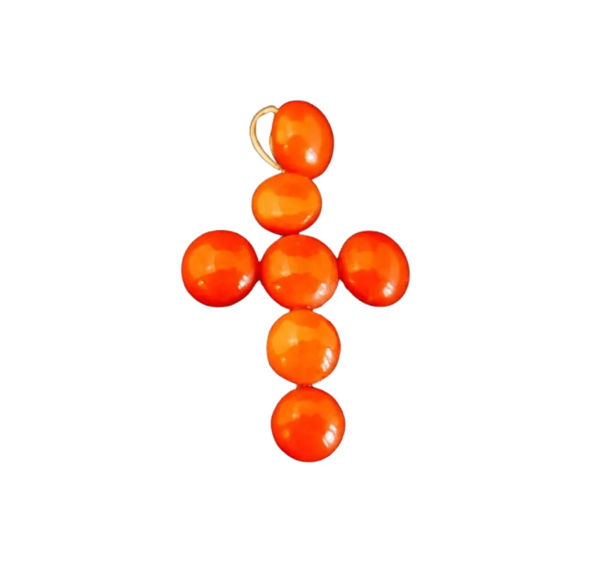 Pendentif Croix en Corail Ancien, Or sold by 58 Facettes