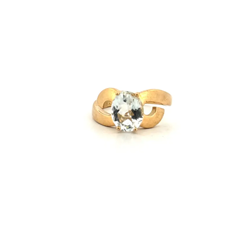 Solitaire or jaune tourmaline blanche sold by 58 Facettes
