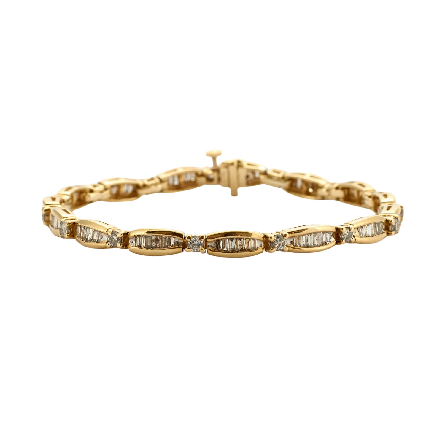 Bracelet diamants taille baguette or jaune 18k sold by 58 Facettes