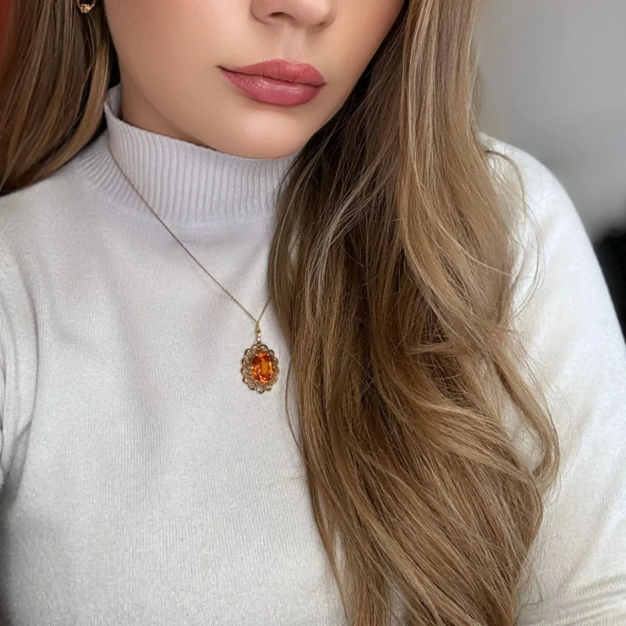 Pendentif Or Jaune Saphir Orange sold by 58 Facettes product image thumbnail 2