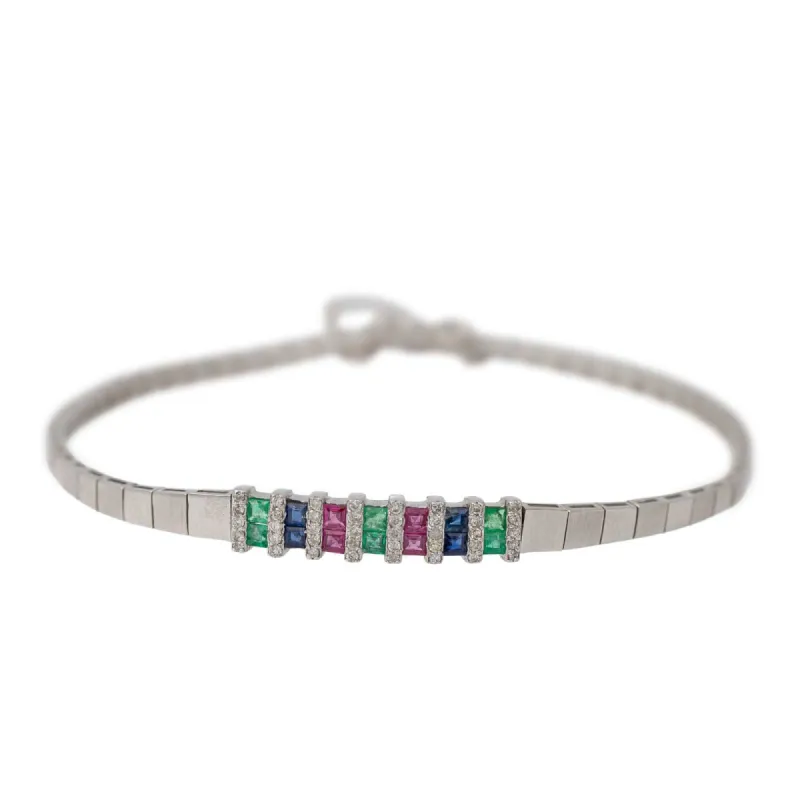 Bracelet Or blanc Emeraude sold by 58 Facettes