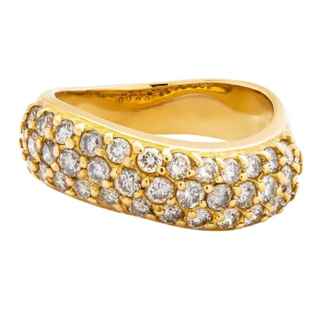 Bague mouvementée en or jaune et diamants sold by 58 Facettes