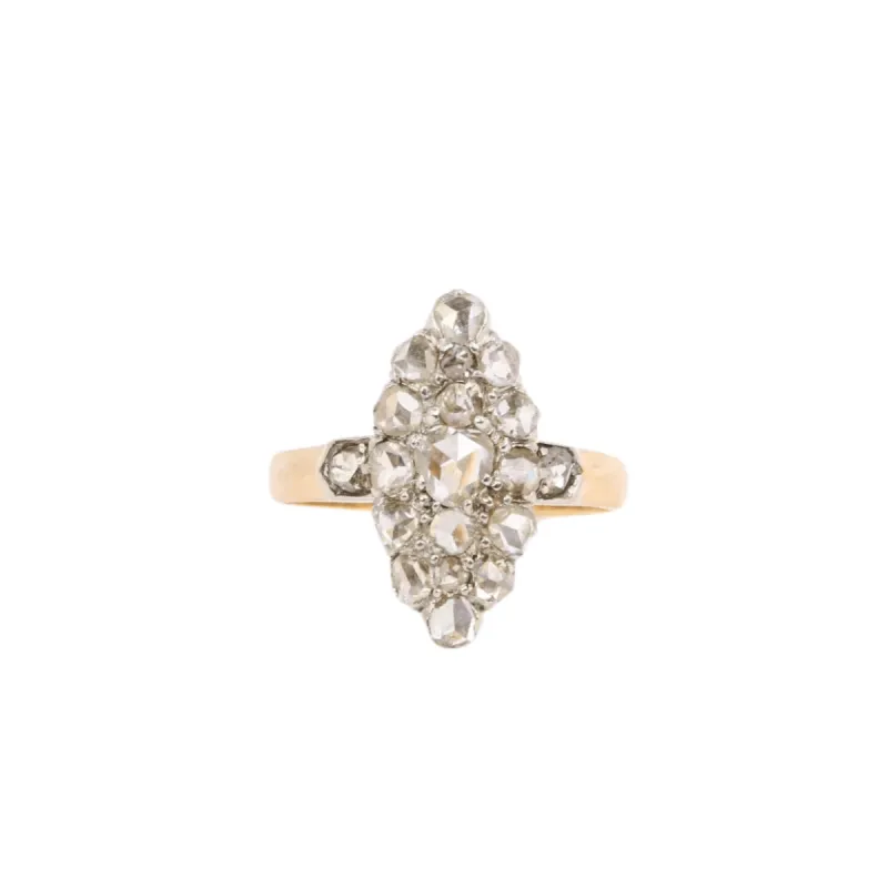 Bague marquise ancienne diamants taille rose sold by 58 Facettes