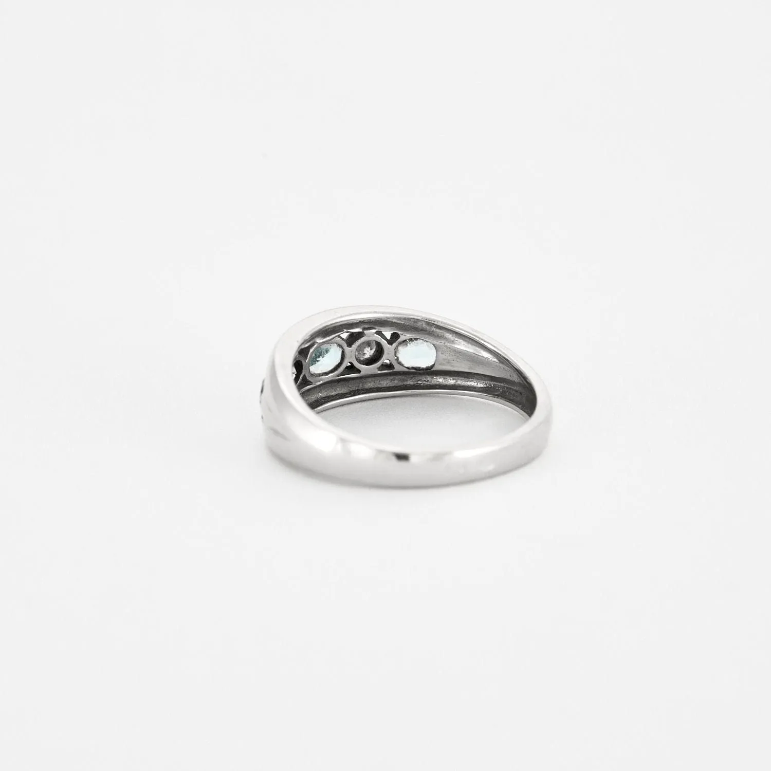 Bague bandeau Or gris Aigues-marines Diamants sold by 58 Facettes product image thumbnail 5