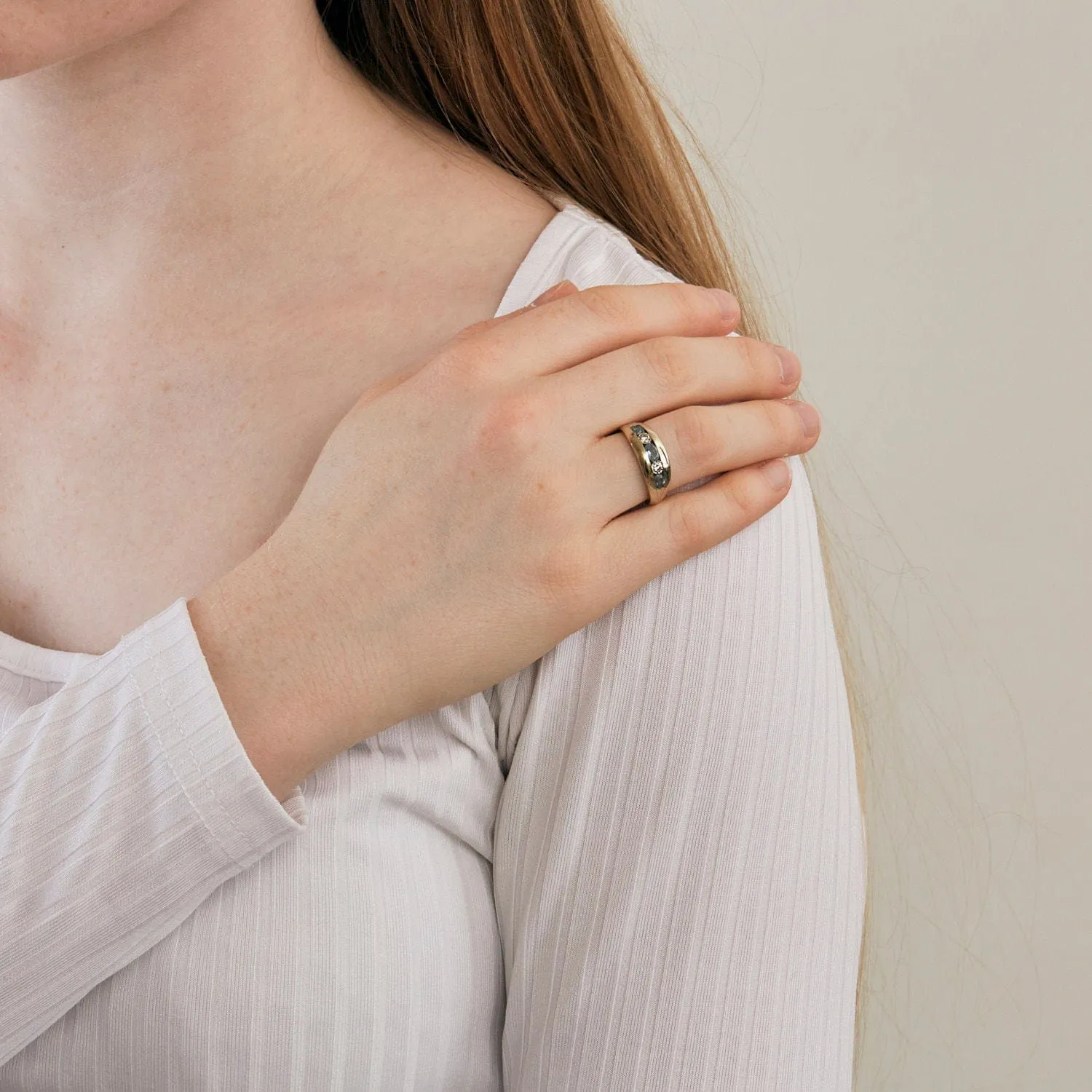 Bague bandeau Or gris Aigues-marines Diamants sold by 58 Facettes product image thumbnail 2