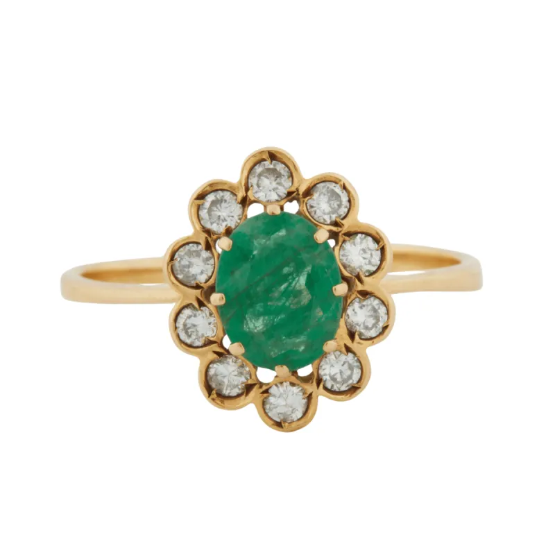 Bague Or Jaune - Emeraude et Diamants sold by 58 Facettes