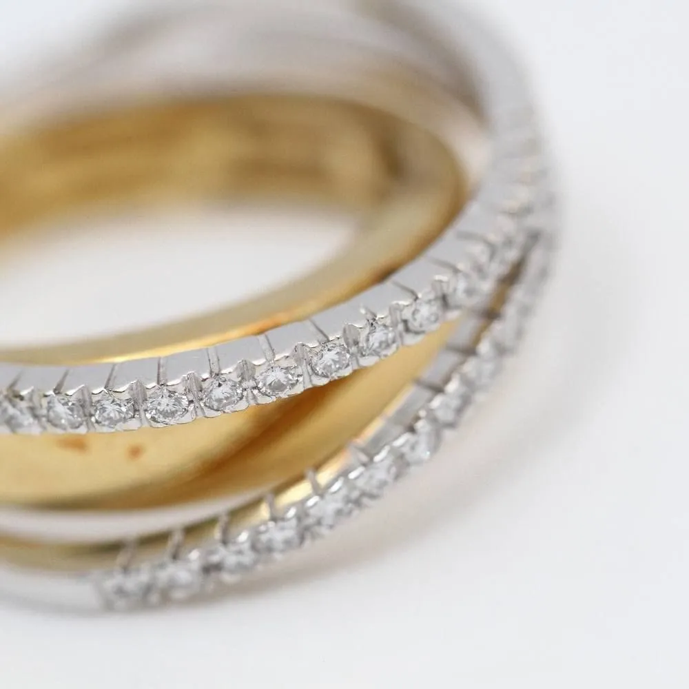 Bague croix en or bicolore et diamants sold by 58 Facettes product image thumbnail 3