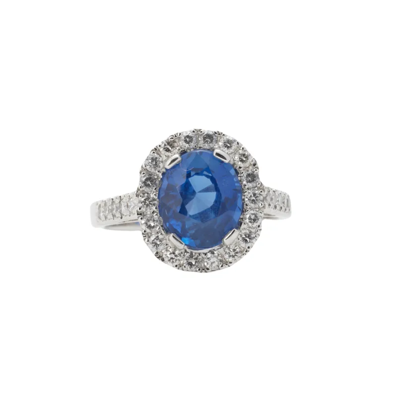 Bague pompadour saphir et diamants sold by 58 Facettes