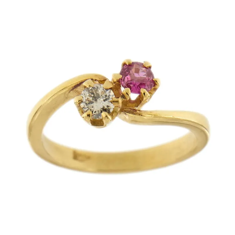 Bague contraire avec rubis et diamant sold by 58 Facettes