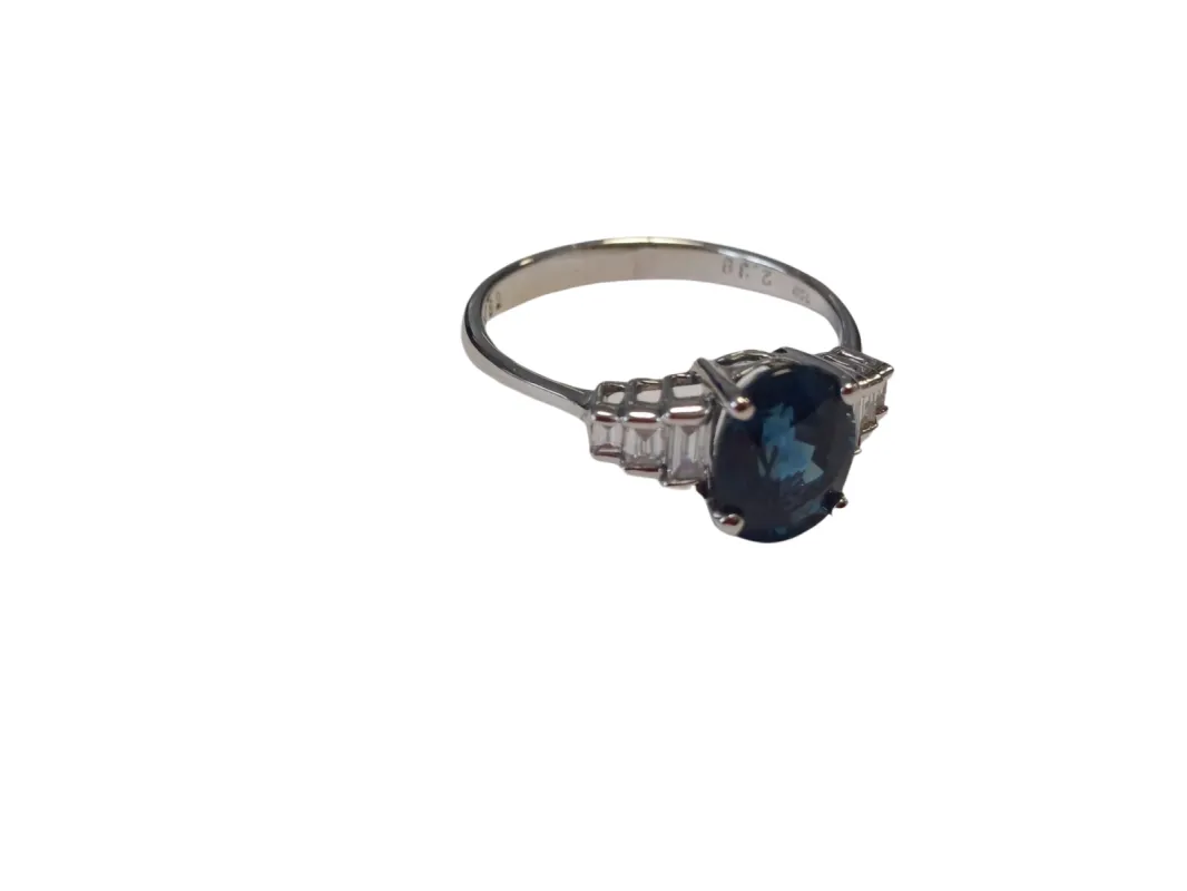 Bague en or blanc ornée d'un saphir sold by 58 Facettes