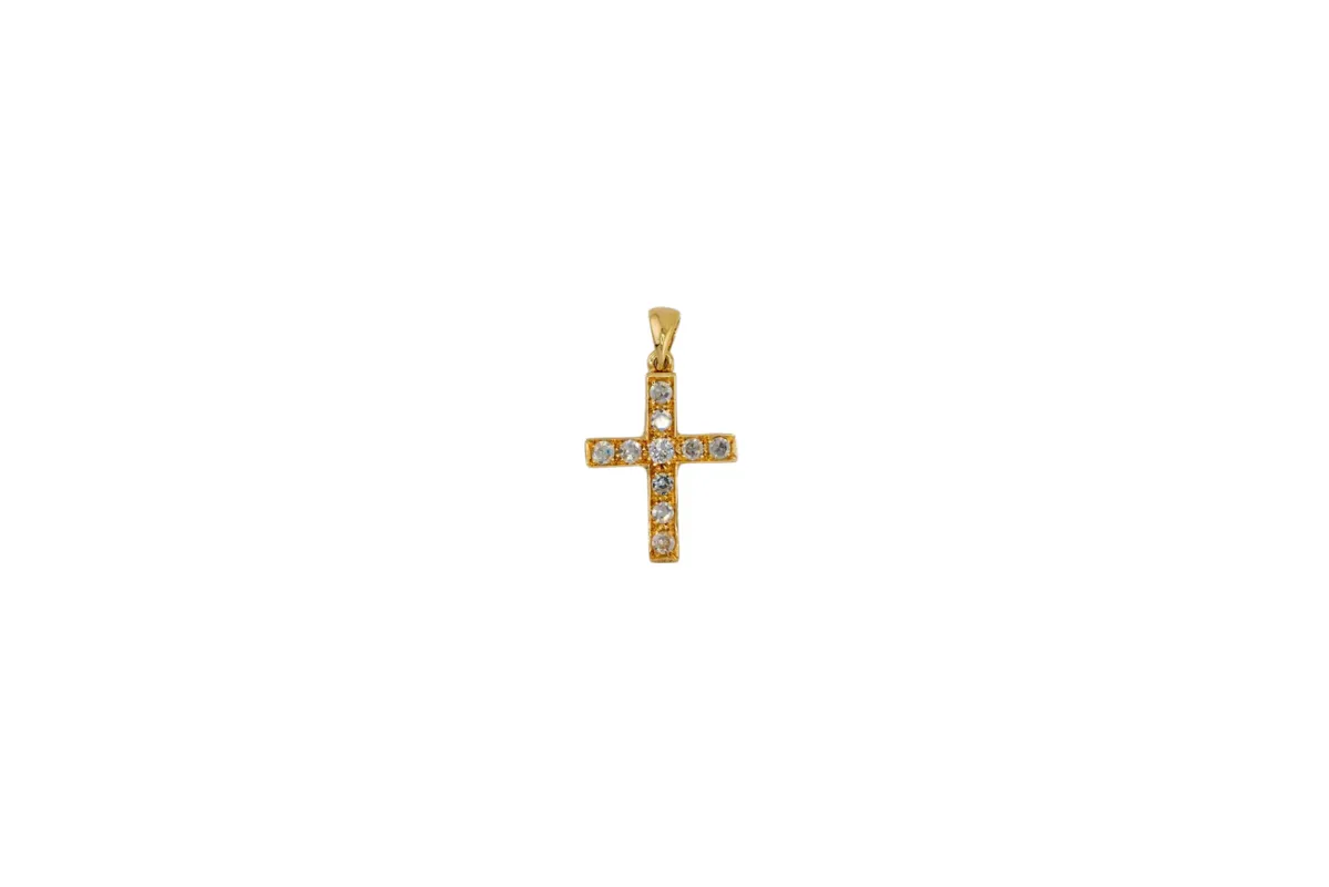 Pendentif croix en or jaune avec diamants sold by 58 Facettes